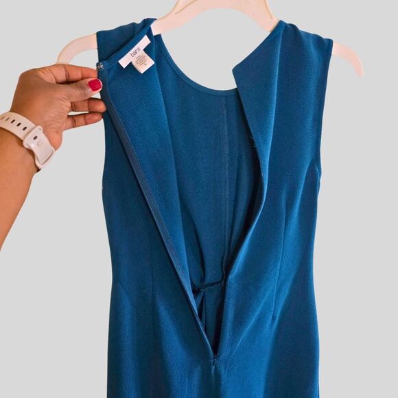 Bar III Sheath Dress Women’s Size Small Teal Blue Knotted Knee Length Work Party - Picture 12 of 15